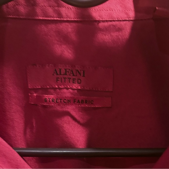 Alfani Maroon Button Down Shirt Size 16.5-34/35 - Picture 3 of 6